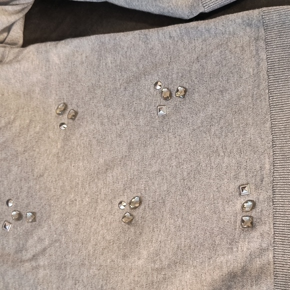 MICHAEL Michael Kors Jewel Embellished Woman's Sweater Gray Size L - Picture 10 of 16